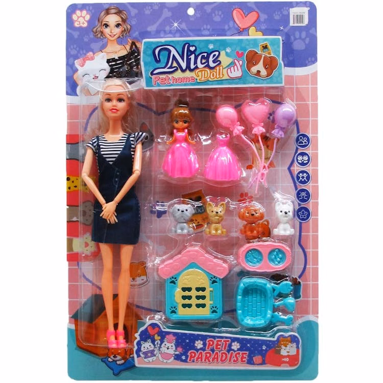 Fashion Dolls with Pet Accessories - 11.5"
