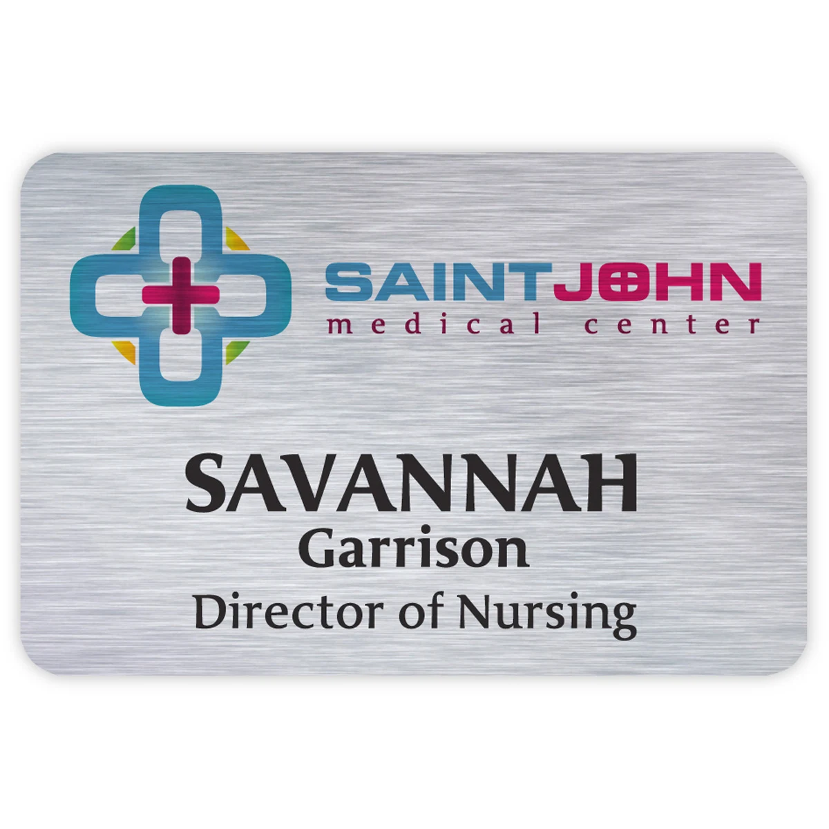 Savannah Custom Metal Name Badge (Custom sized between 6 and 9 sq. in.) 1