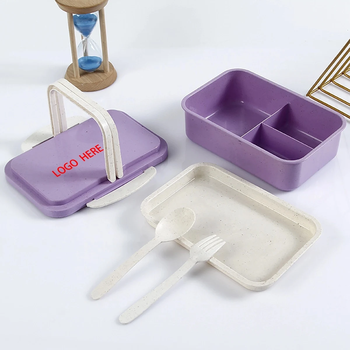Bento Lunch Box With Spoon & Fork 1
