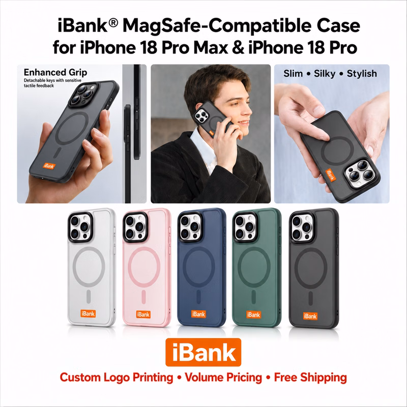 iBank ® Frosted Mag Safe Shockproof Cover compatible with iPhone 18/17/16/15/14 Pro Max Air