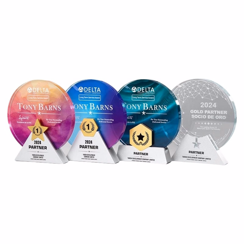 Round Colorful Crystal Trophy