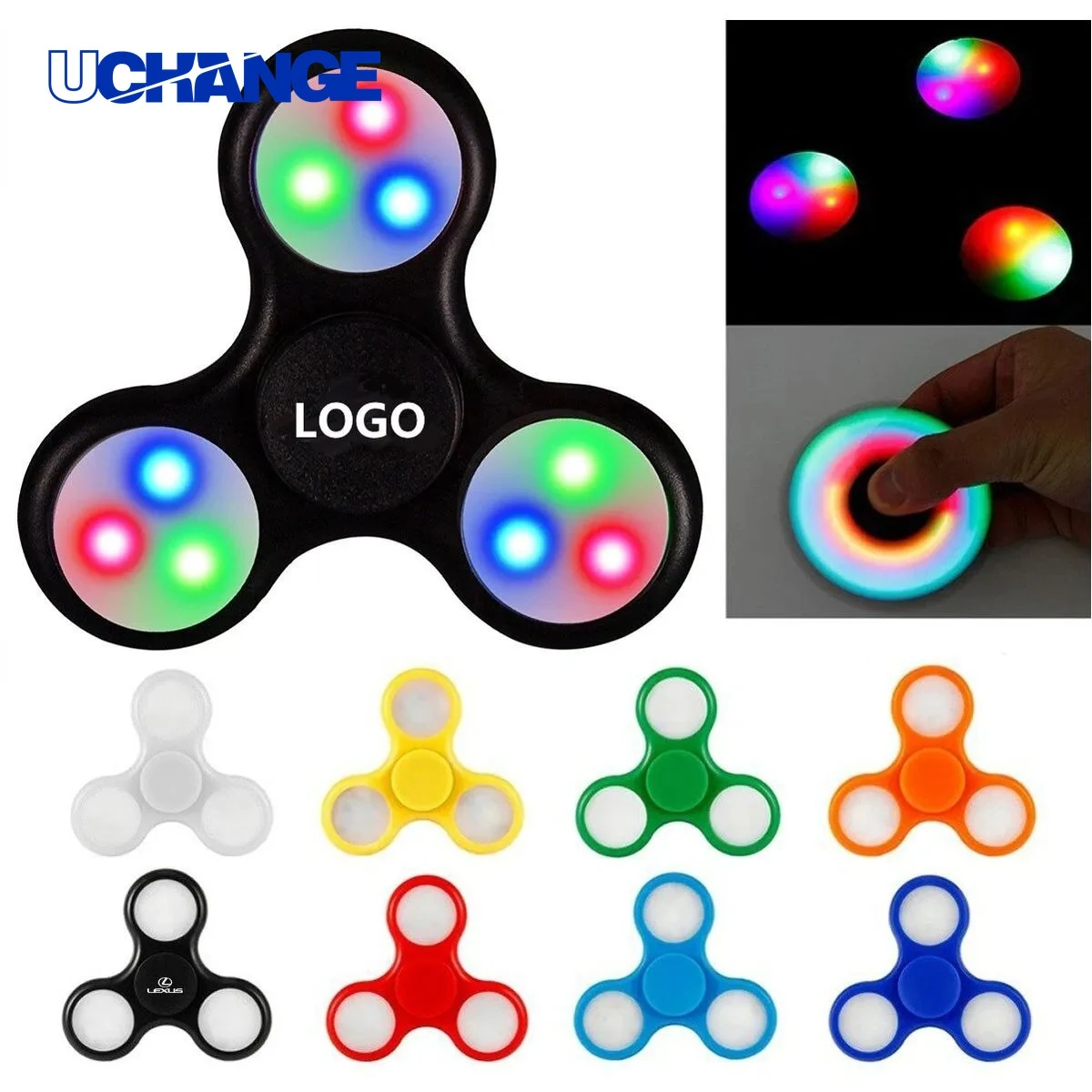 LED Glowing Fidget Spinner Light-Up Stress Toy for Night Play & Relaxation 1