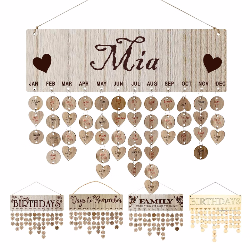 Wooden Calendar Listing Home Decoration