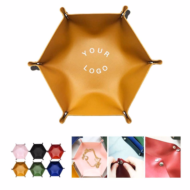 PU Leather Storage Box Hexagonal Shape
