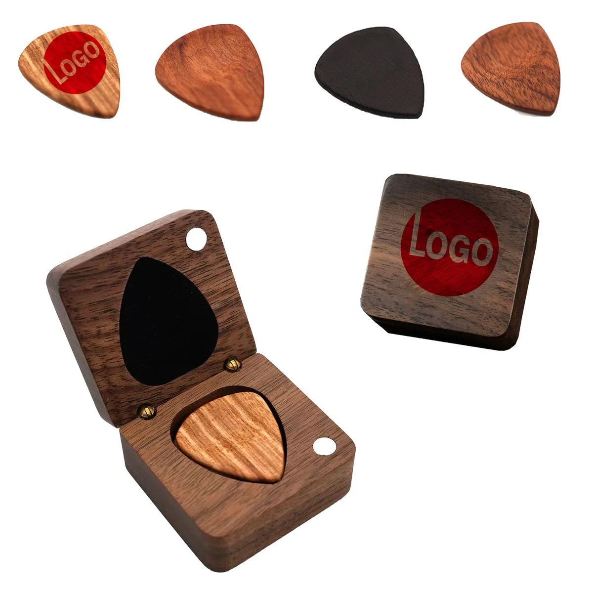 Personalized Wood Guitar Picks Gift Set 1