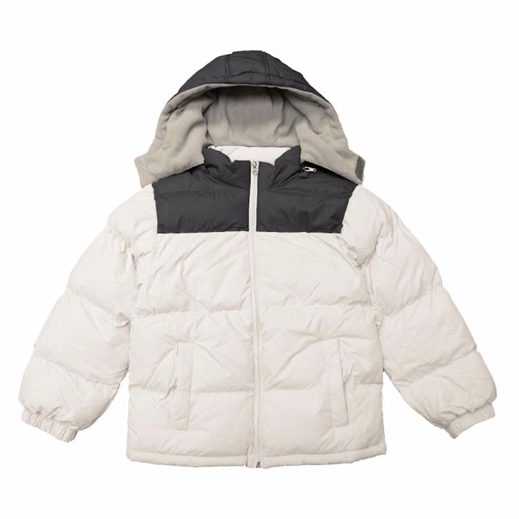 Boys' Heavyweight Bubble Jackets - Black & White 4-7 Hooded