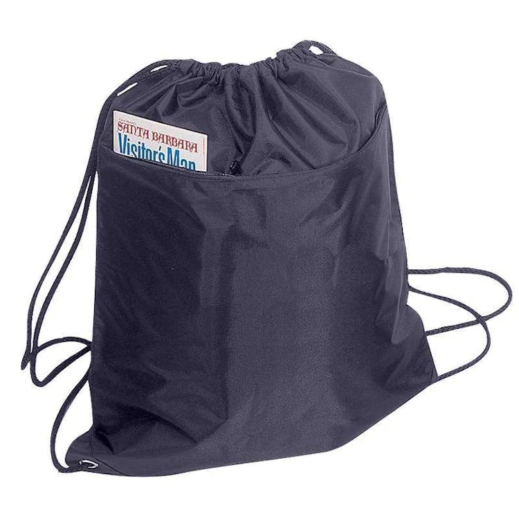 Drawstring Tote Bags - Navy 1