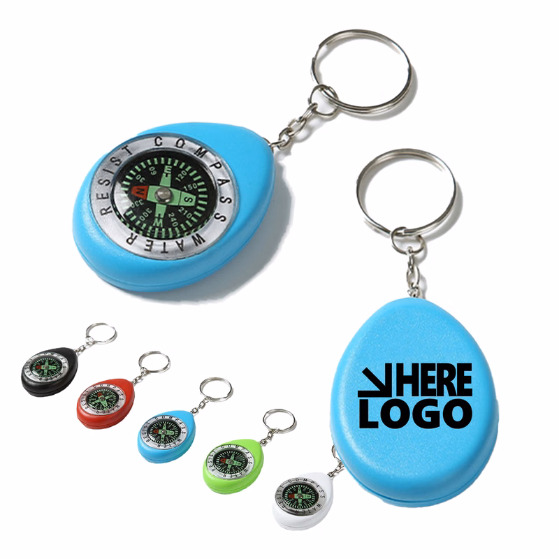 MOQ 100 Luminous Mini Compass Keychain