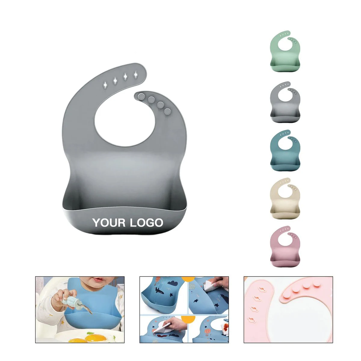 Soft Baby Feeding Bib with Food Catcher 1