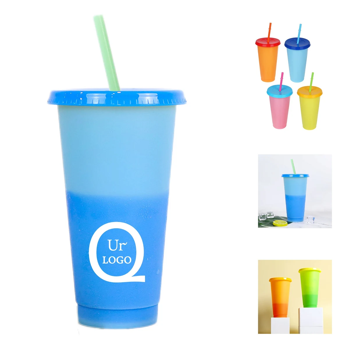 24Oz Color Change Straw Cup 1