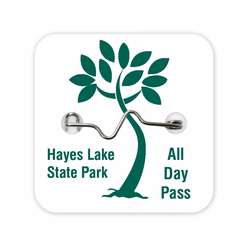 Laminated Beach/Park Badge/Permit/Admission w/ Crimp Pin (2" Square) Variable Data Available