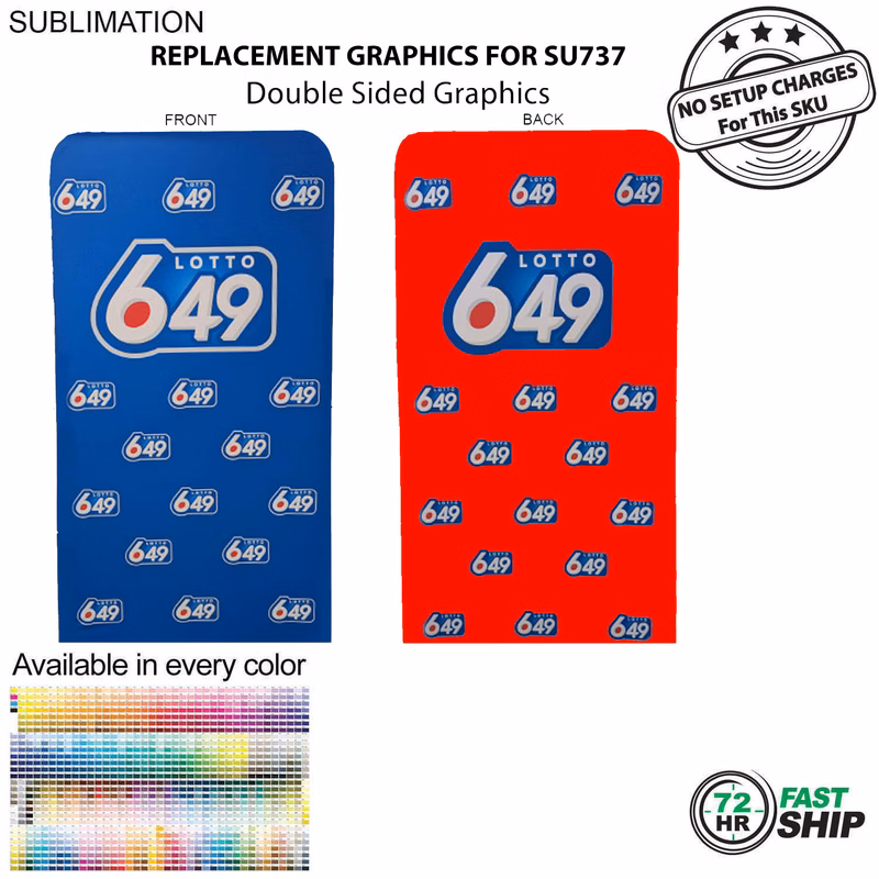 72 Hr Fast Ship - Replacement Graphics Double Sided 4'W x 90"H EuroFit Tension Fabric Slip on cover