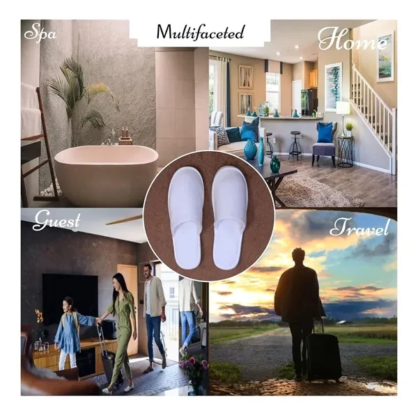 Woolen Cloth Closed-Toe Spa and Hotel Slippers 1