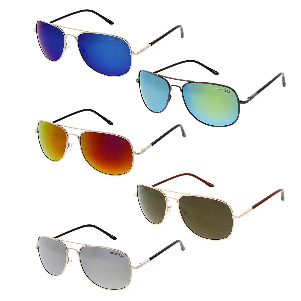 Traveler II Unisex Metal Sunglasses w/Color Mirror Lens 1