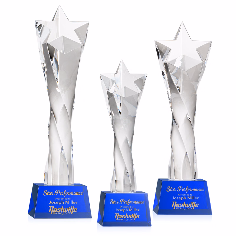 Arlington Star Award on Robson Base - Blue