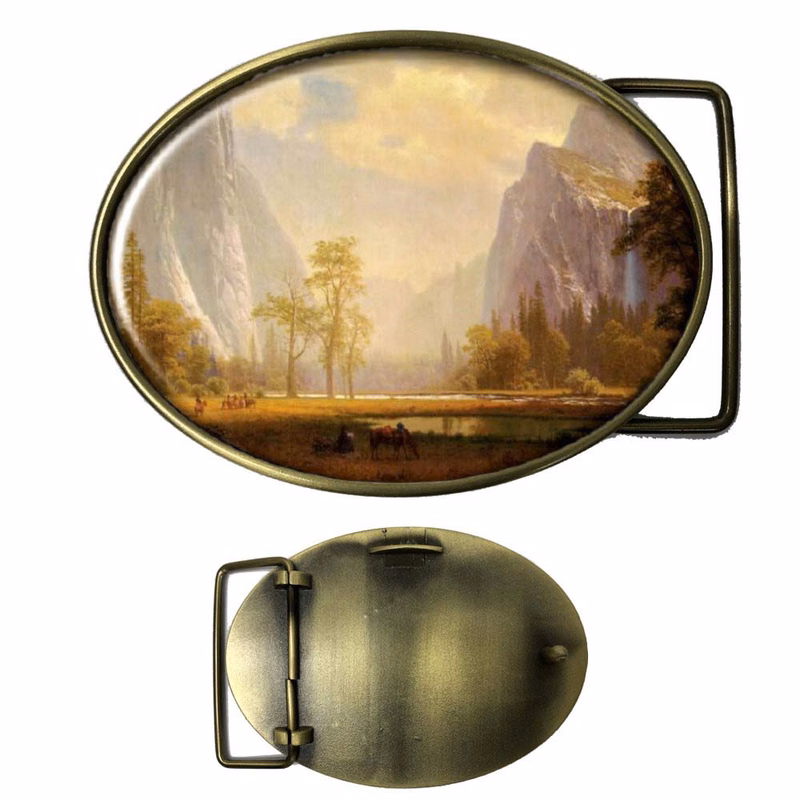 Express Vibraprint® Oval belt buckle medallion in silver