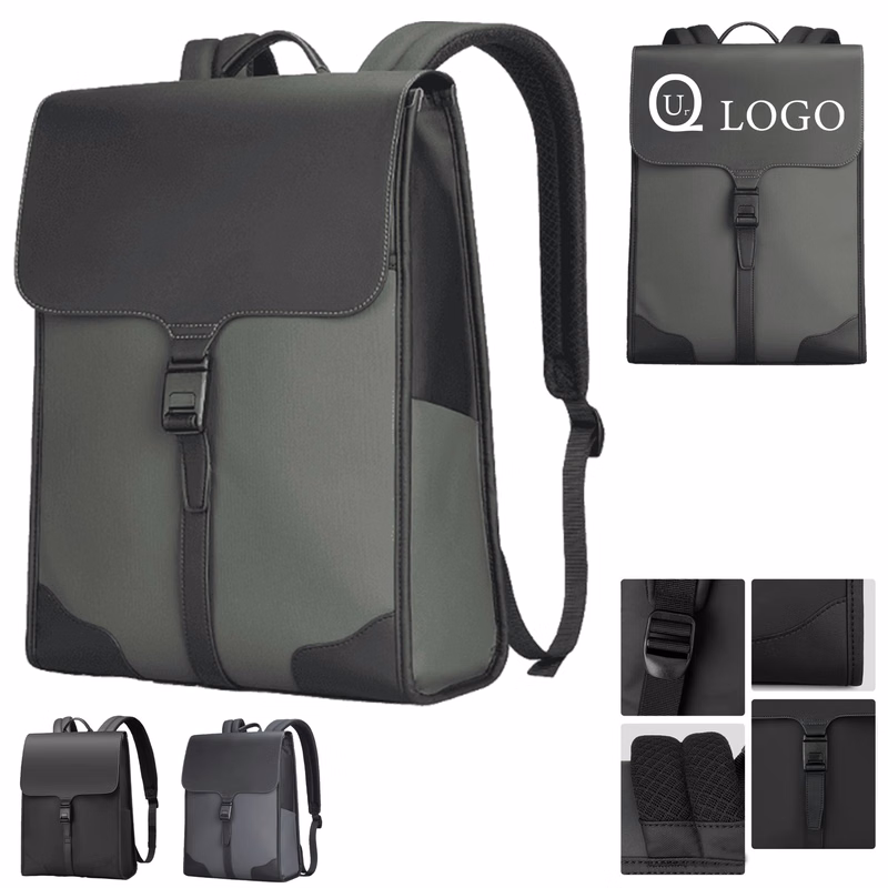 Pu Magnetic Snap Laptop Backpack