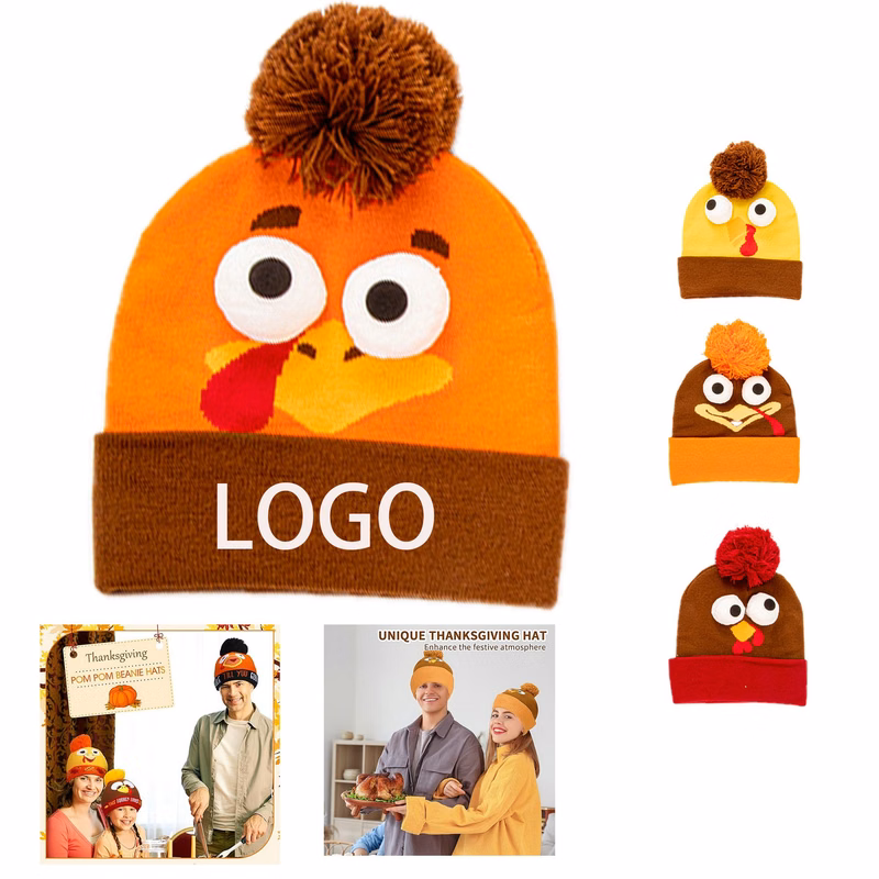 Customizable Thanksgiving Turkey Knit Hat