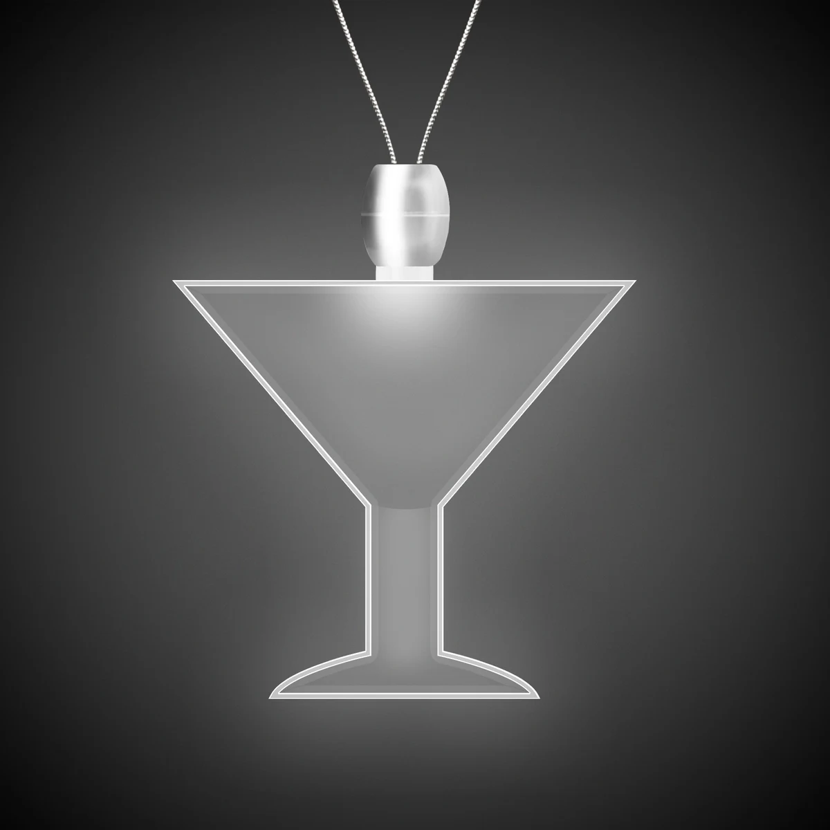 Martini Glass White Light-Up Acrylic Pendant Necklace 1