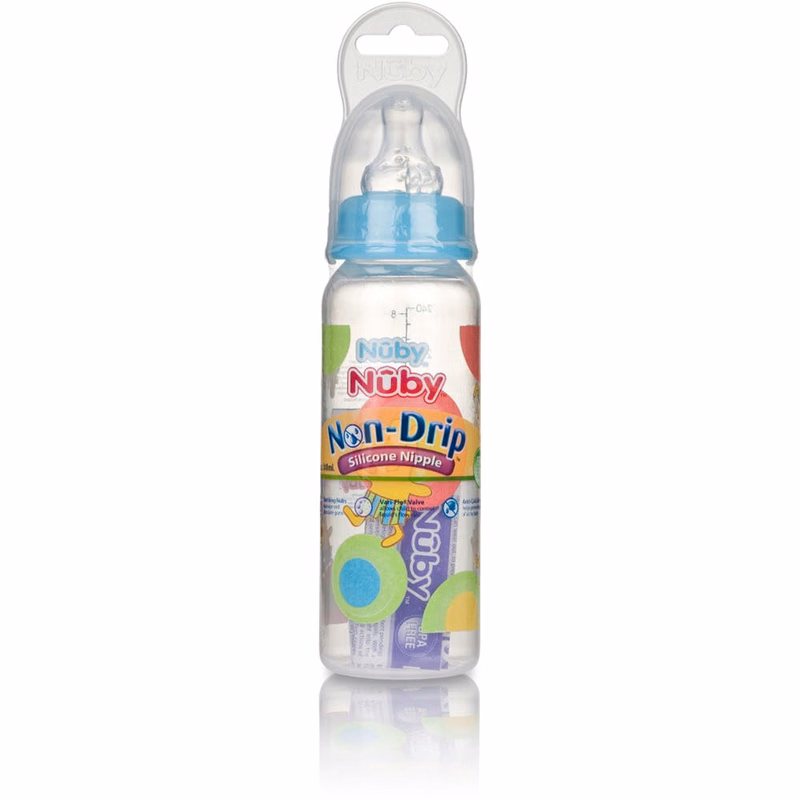 Nuby Non-Drip Baby Bottles - Assorted Prints 8 oz