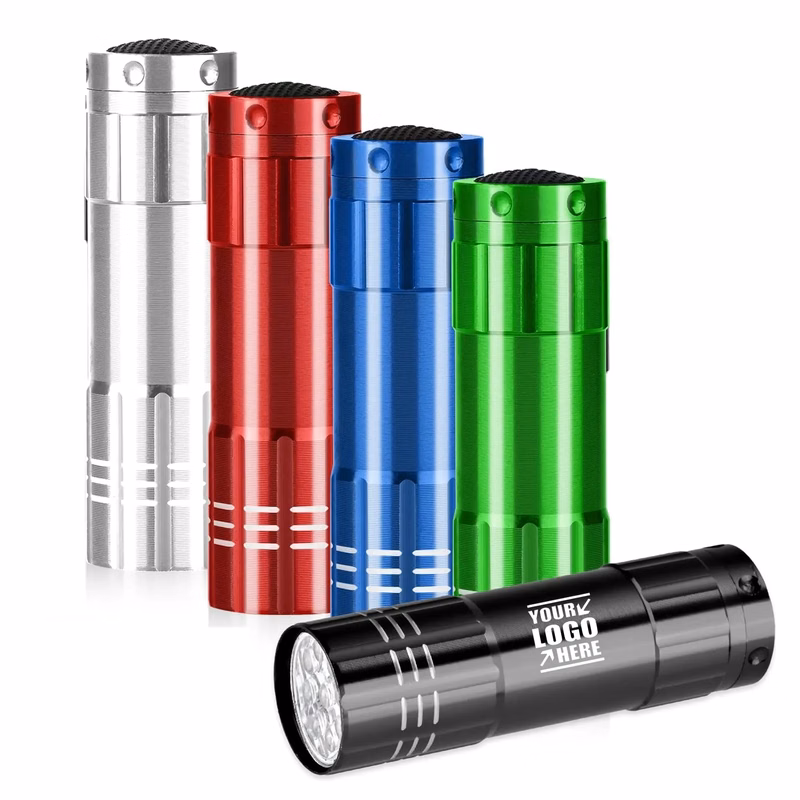Aluminum 9 LED Flashlight with Strap