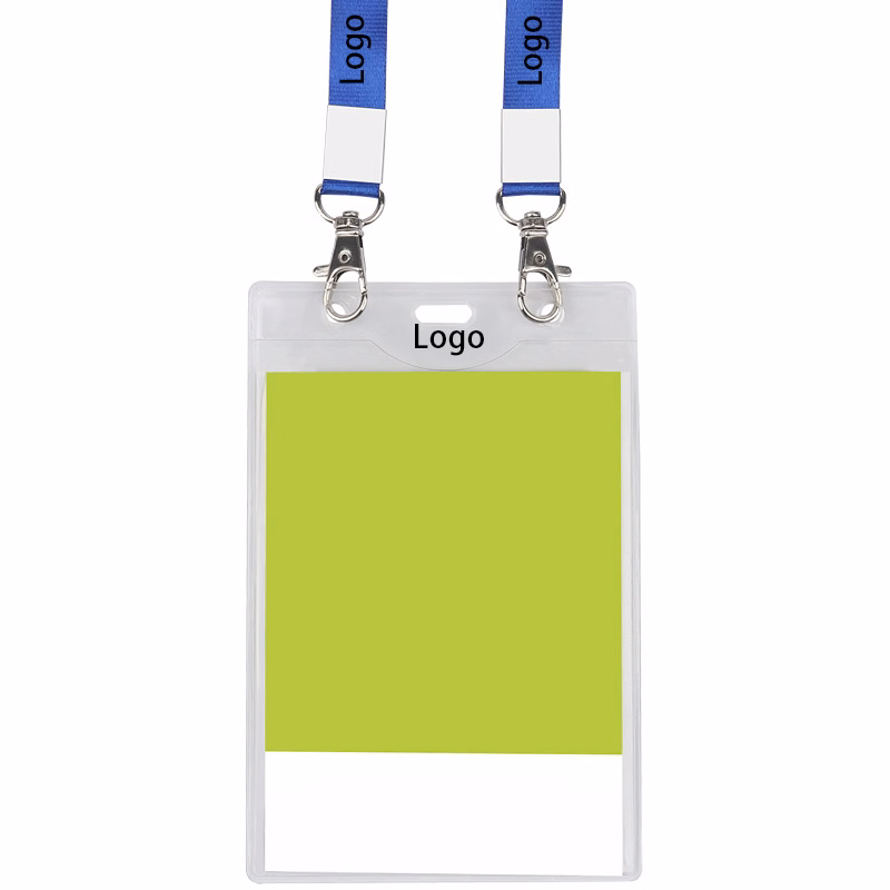 Double Hook Enlarged Transparent ID Card Badge Holder