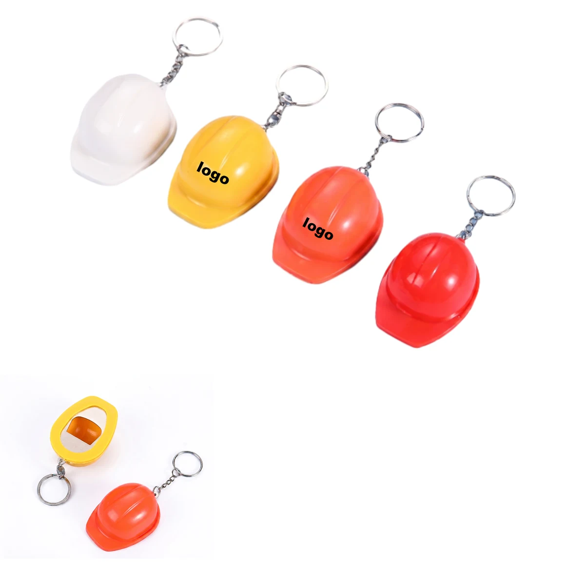 Plastic Mini Helmet Metal Bottle Opener Keychain 1