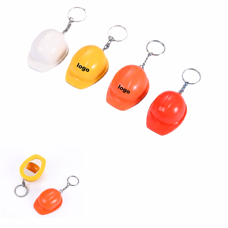 Plastic Mini Helmet Metal Bottle Opener Keychain