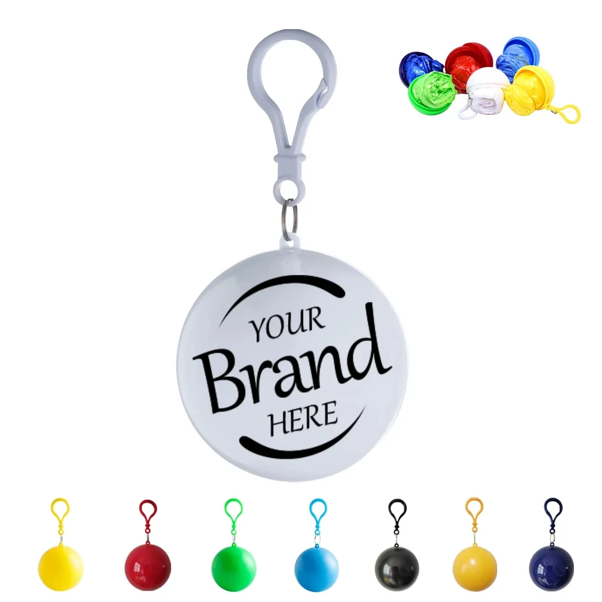 Keychain Ball Disposable Rain Poncho 1