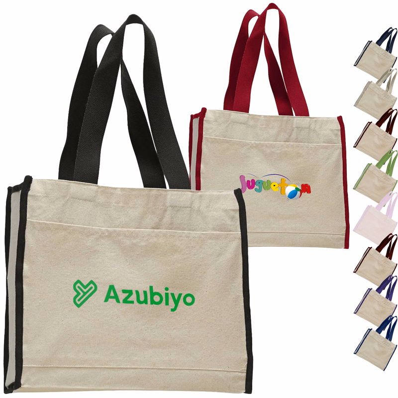 12 oz. Gusset Cotton Canvas Tote Bag USA Decorated (14" x 12")