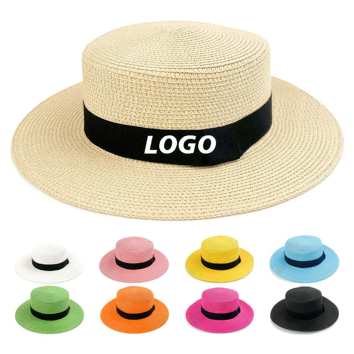 Custom Wide Brim Straw Panama Beach Sun Hat 1