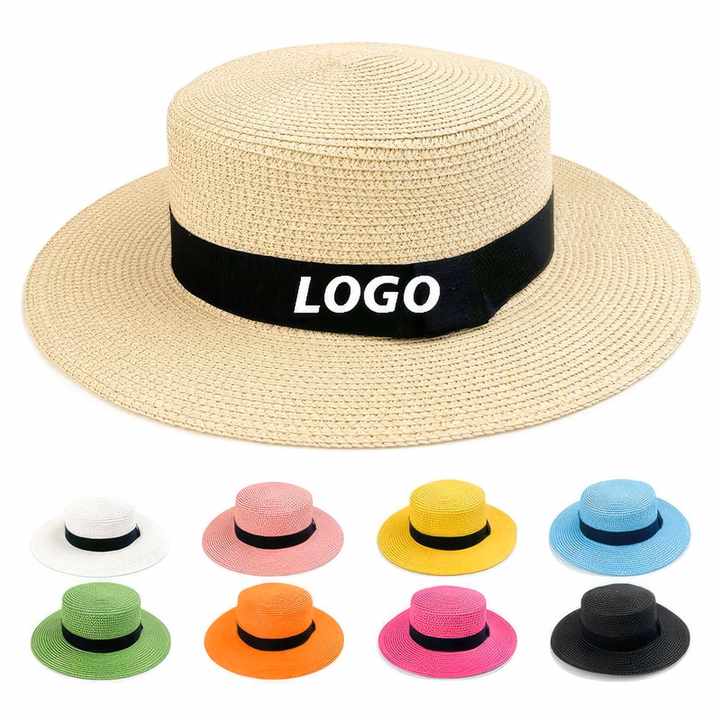 Custom Wide Brim Straw Panama Beach Sun Hat
