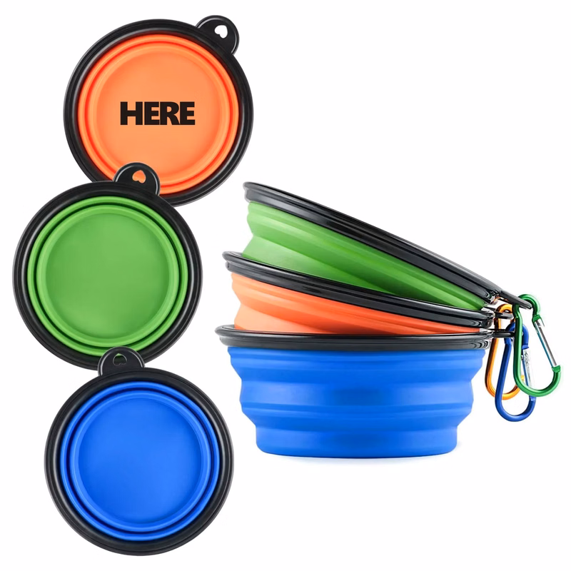 Portable Collapsible Silicone Dog Bowl MOQ 50PCS