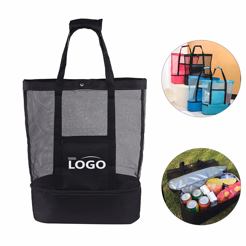 Beach Tote Bag With Insulated Cooler Plus Waterproof Bag