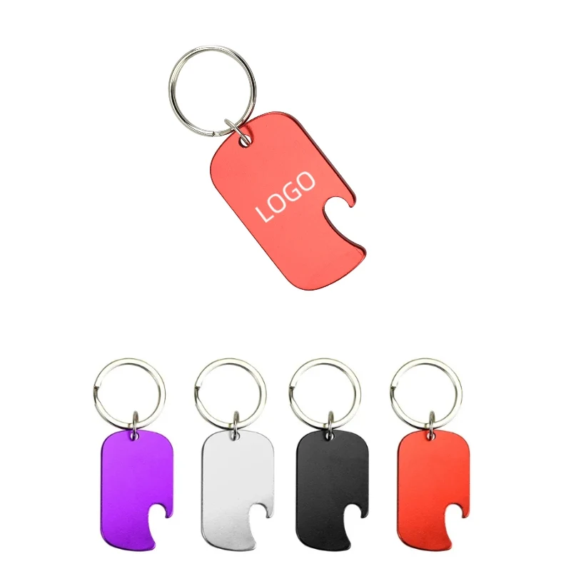 Aluminum Alloy Dog Tag Bottle Opener Keychain 1