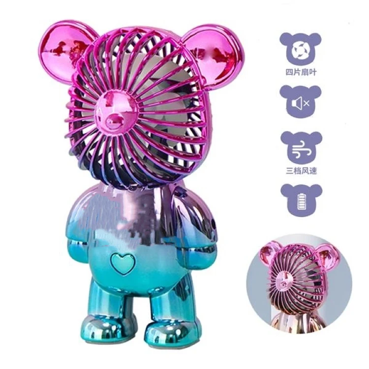 Colorful Bear Design Mini Fan color bear design 1