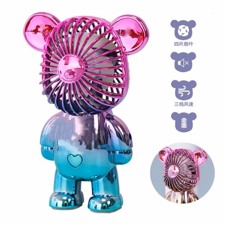 Colorful Bear Design Mini Fan color bear design