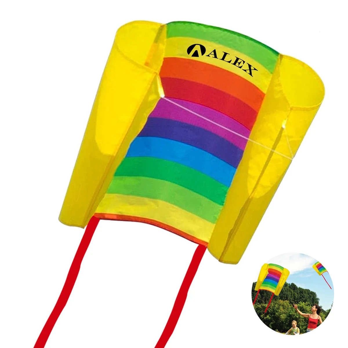 Portable Rainbow Kite with Long Colorful Tails 1