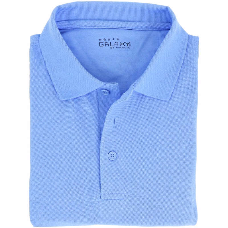 Adult Uniform Polo Shirts - Light Blue Short Sleeve Size M - 2X