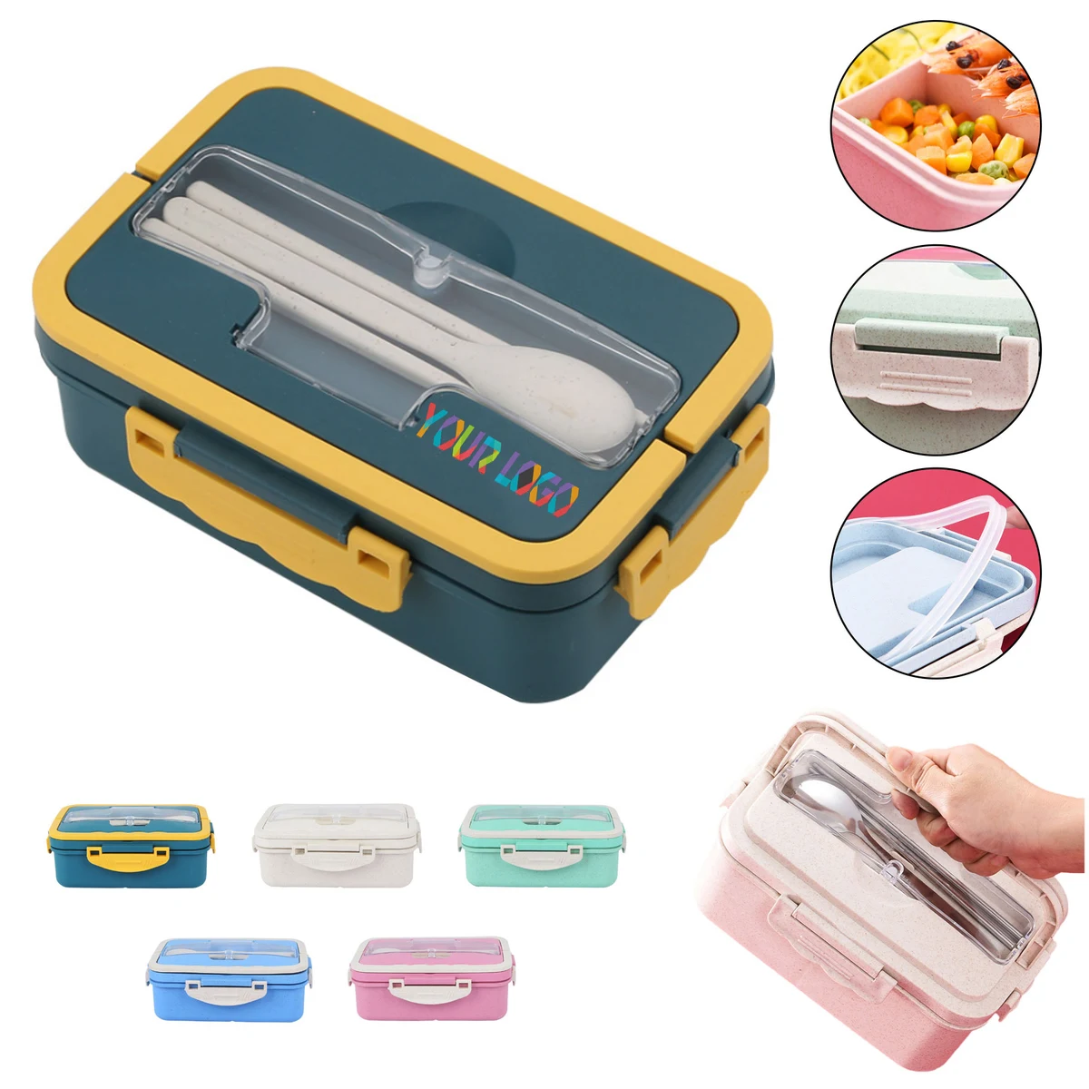 Eco-Friendly Biodegradable Wheat Straw Lunch Bento Box 1