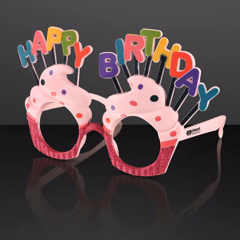 Birthday Party Cupcake Eyeglasses, No Lens, No Light