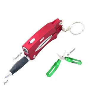 Folded Scissors Pen With Flashlight 1