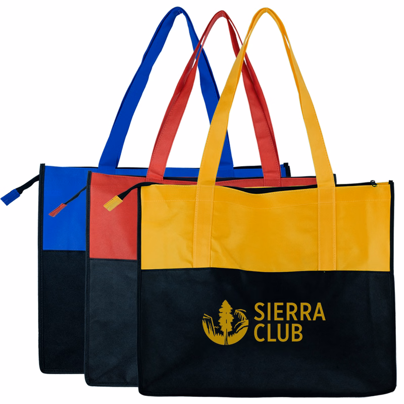 Barcelona Two-Toned Zippered Tote Bag