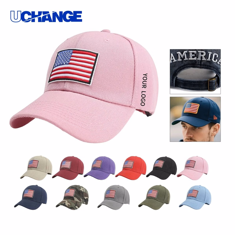 American Flag Baseball Cap Headwear with UV Protection