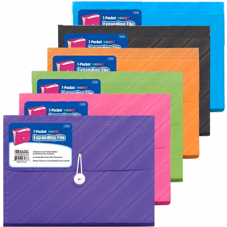 7 Pocket Expanding Files - Letter Size Translucent Poly