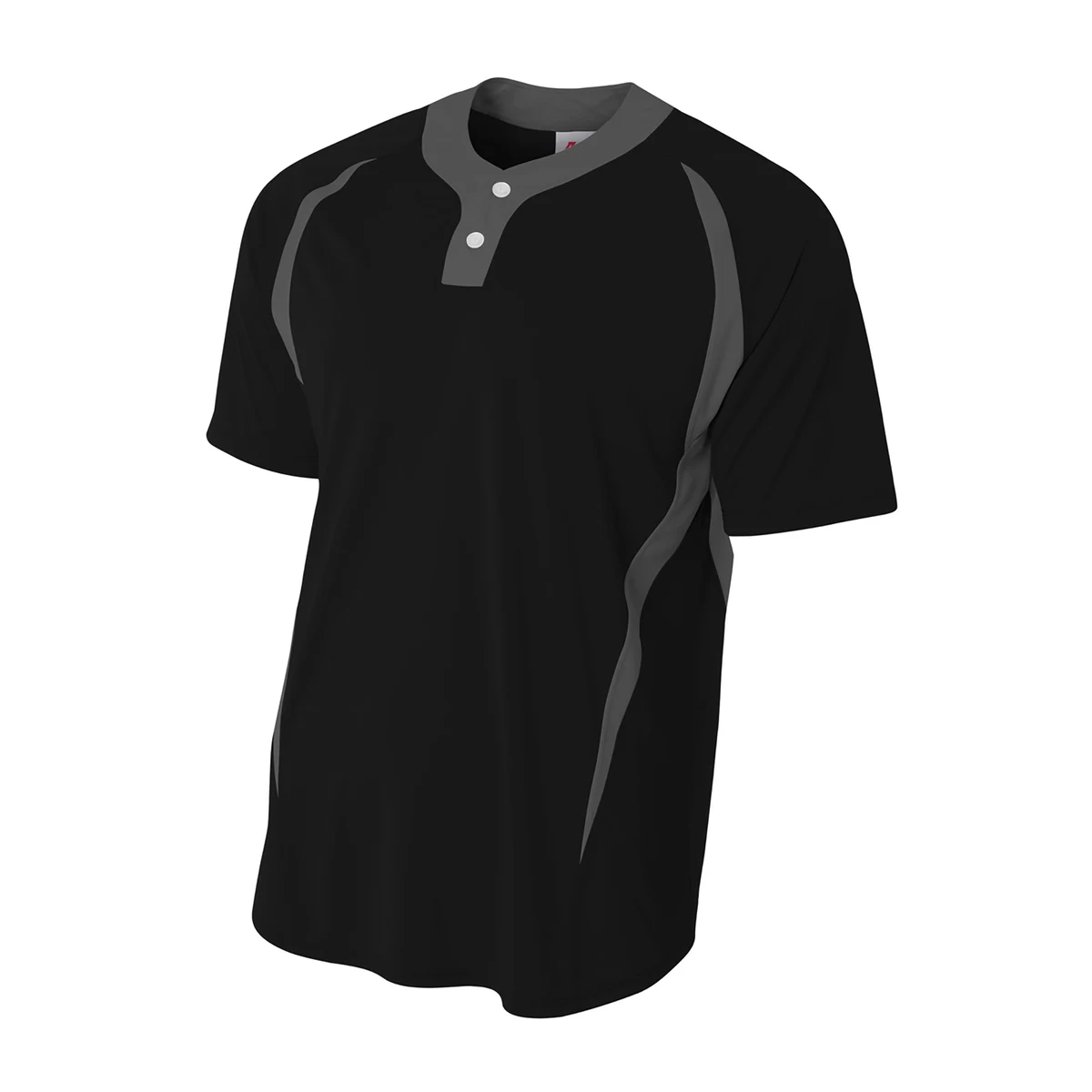 A4 2-Button Color Block Henley 1