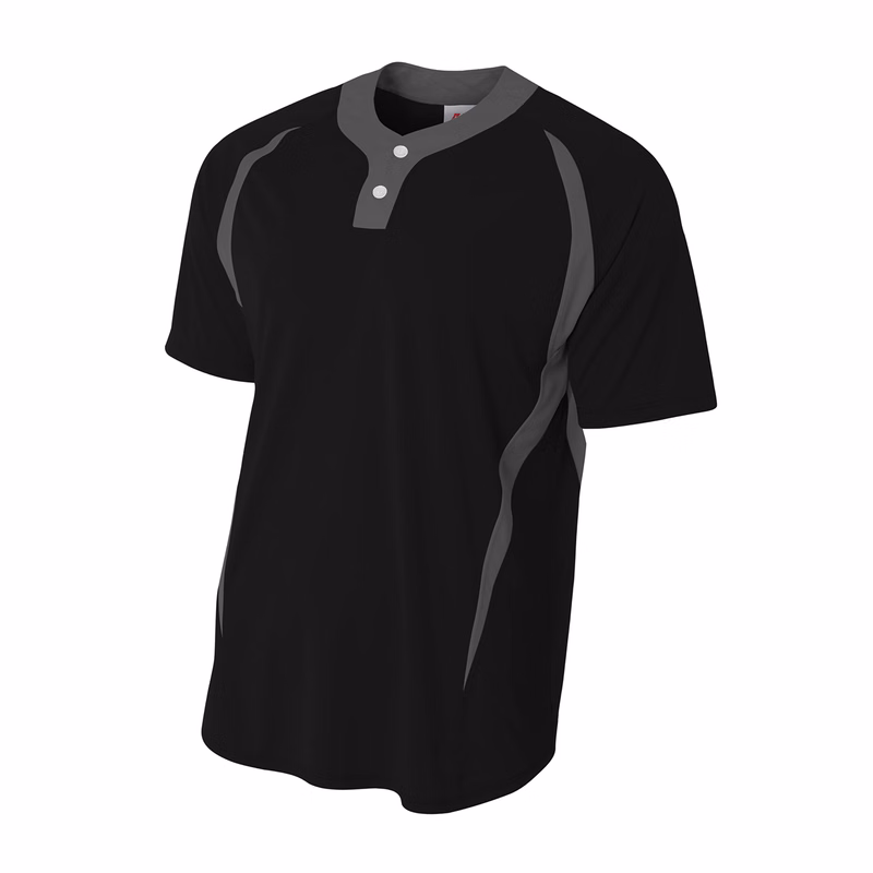 A4 2-Button Color Block Henley