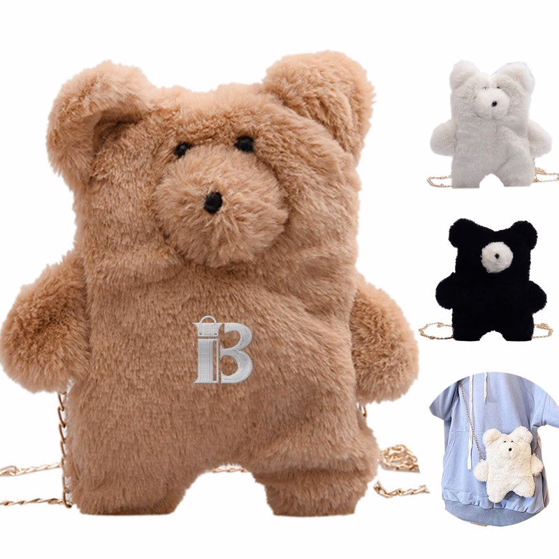 Large capacity bear shoulder crossbody bag