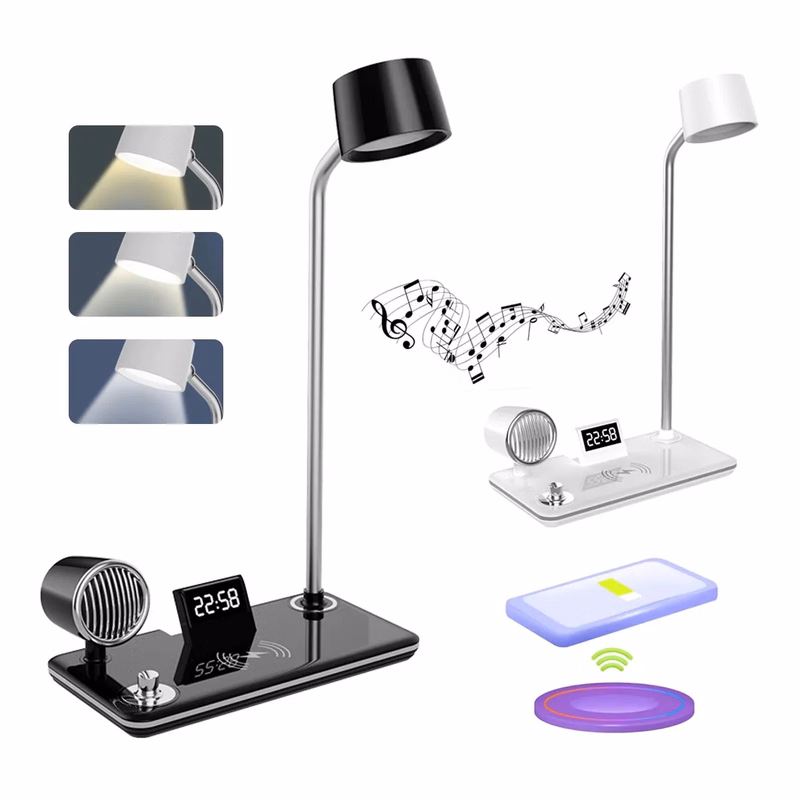 Smart Wireless Charging Desk Lamp with Bluetooth Speaker Clo