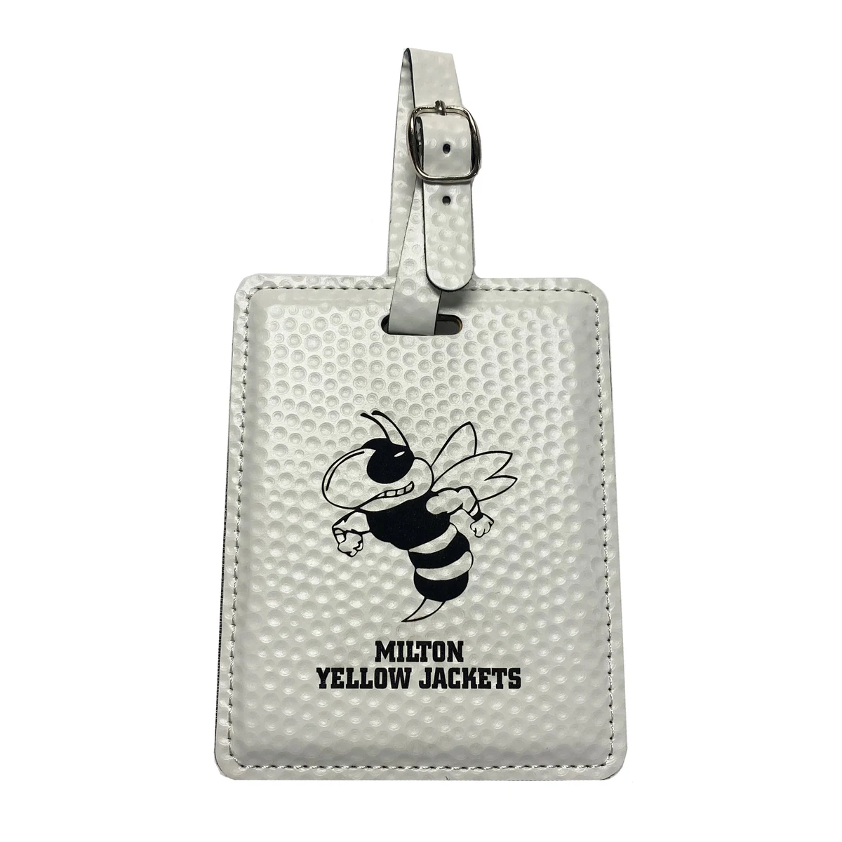 White Golf pattern Leatherette Luggage Tag 1
